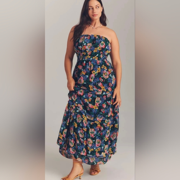 Anthropologie Somerset Floral Strapless Maxi Dress - Picture 5 of 8